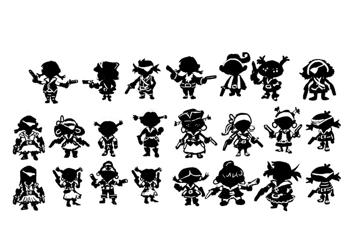 Pirate Girl Silhouettes