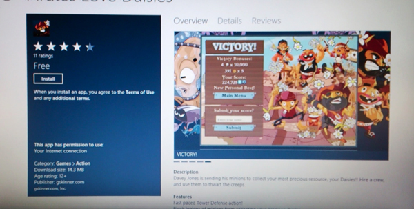 Pirates Love Daisies in the Windows 8 App Store 