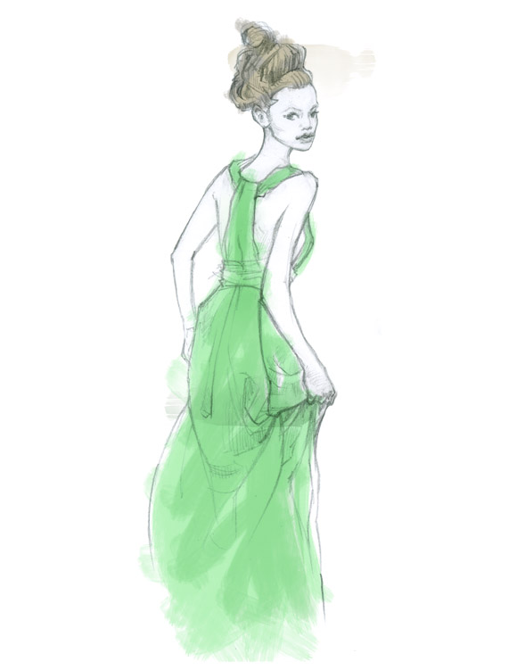 dress lady illo
